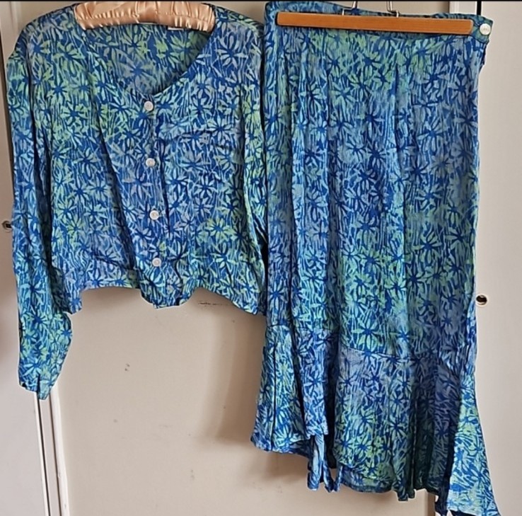 1980s 100% Rayon Prarie Cottage SkirtSet dress outfit Outfit