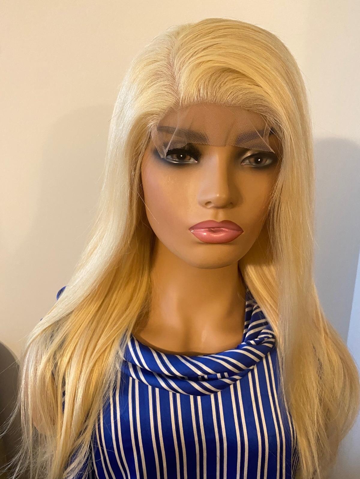 100% blonde human hair wig 4X4 lace wig #613 20 inch