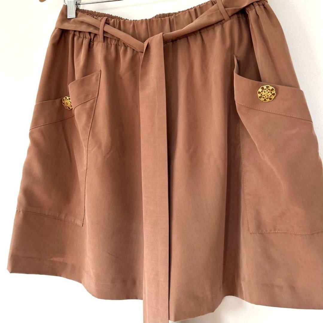 NWOT Tie front _Tencel shorts_Sepia