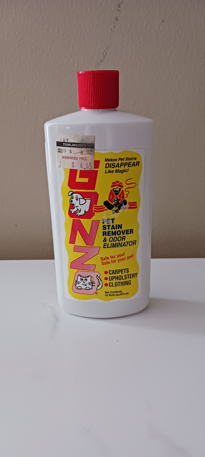 Gonzo Like Magic Pet Stain Remover & Odor Eliminator 16oz 3/4 Full Non Toxic