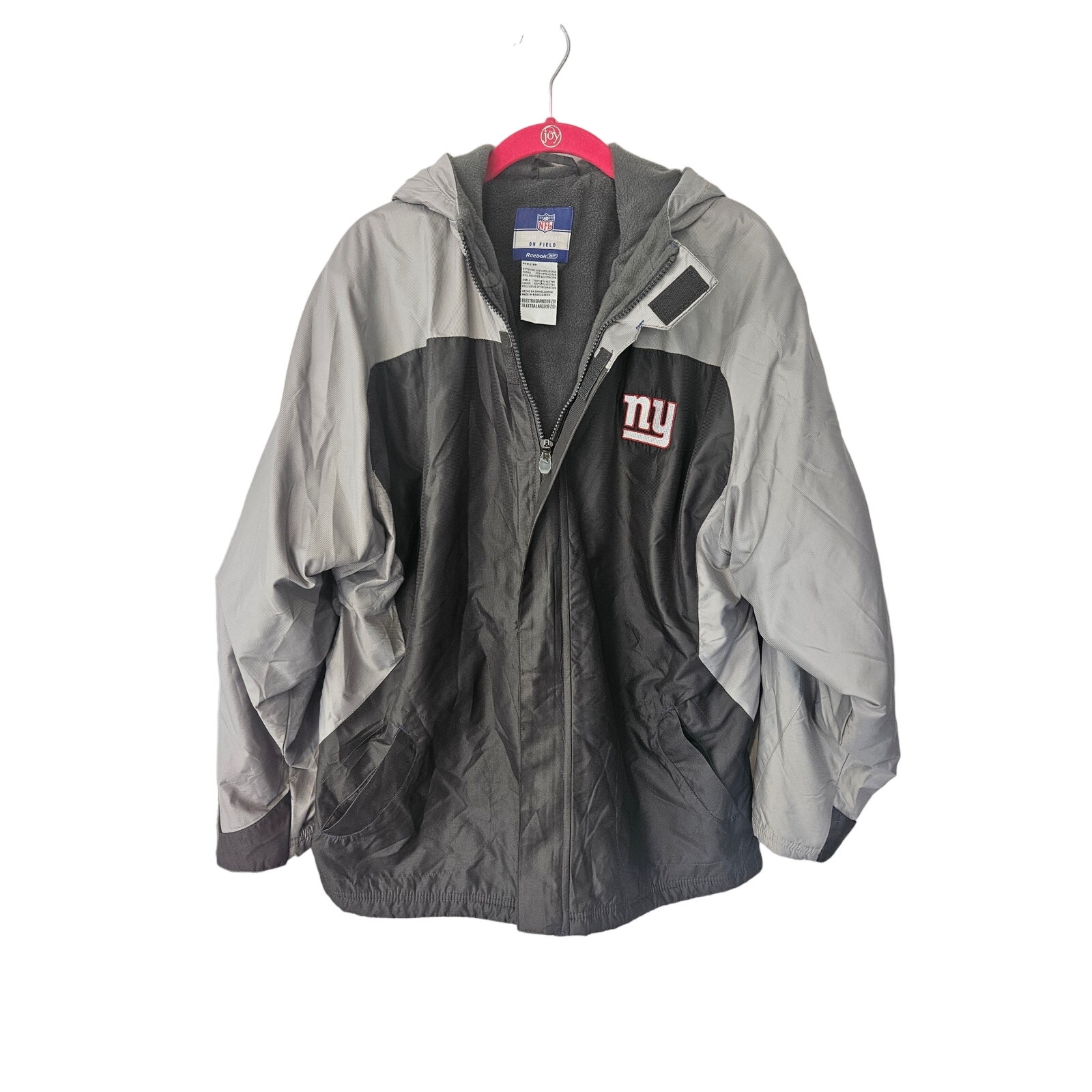 NFL reebok on field team apparel ny giants boys xl 18/20 mens medium winter coat