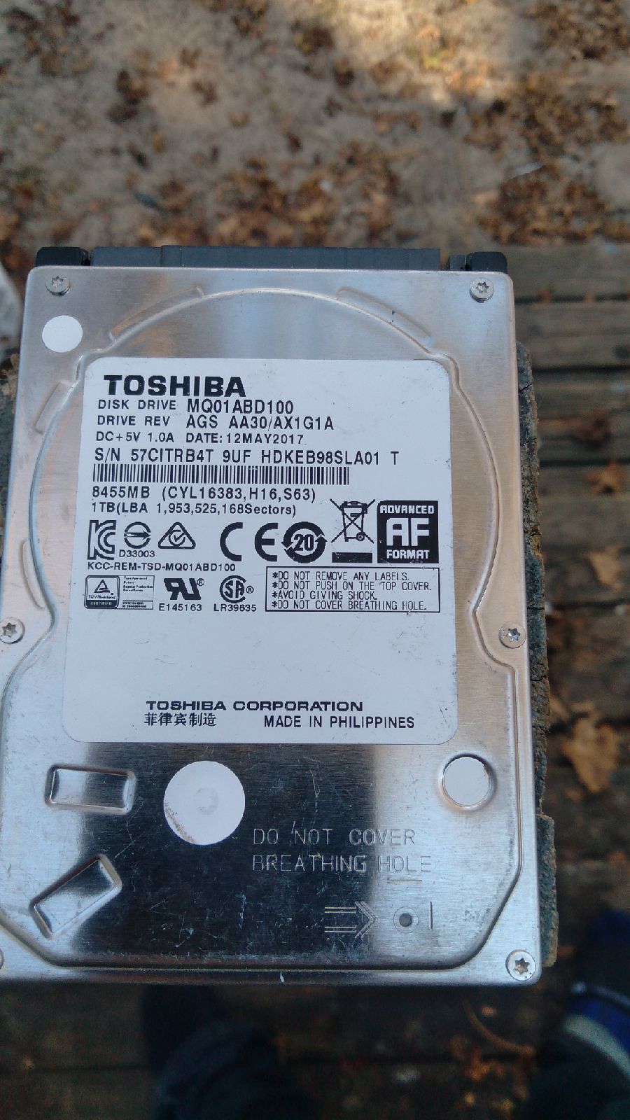 Toshiba internal laptop disc drive