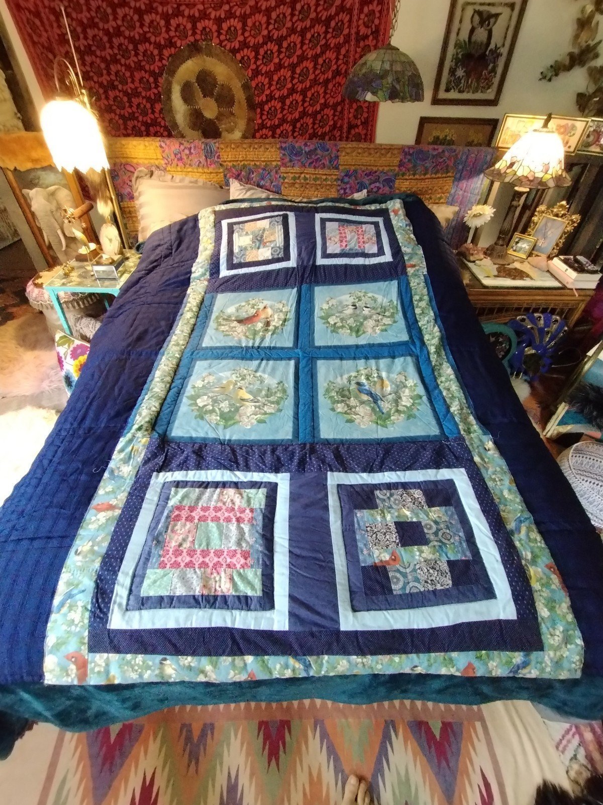 Quilt (reversible) bird theme