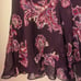 Vintage Whimsigoth Fairy Burgundy Asymmetrical Flowy Paisley Midi Skirt Size 16