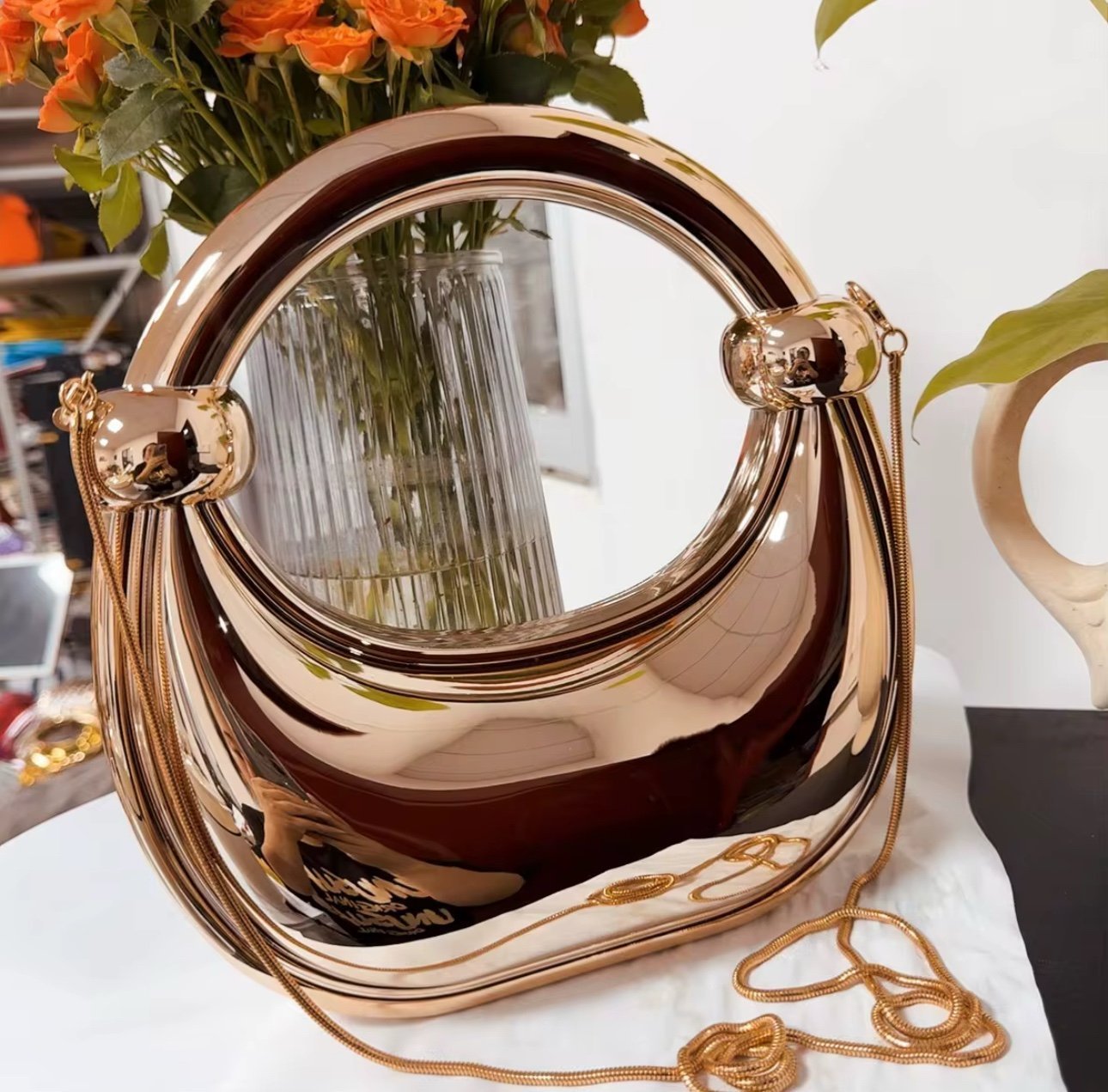 Evening Clutch Purse Rose Gold