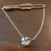 SWANK Gols Silver Two Tone Knot Design Tie Bar and Cufflinks Set Vintage