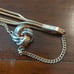 SWANK Gols Silver Two Tone Knot Design Tie Bar and Cufflinks Set Vintage