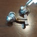 SWANK Gols Silver Two Tone Knot Design Tie Bar and Cufflinks Set Vintage
