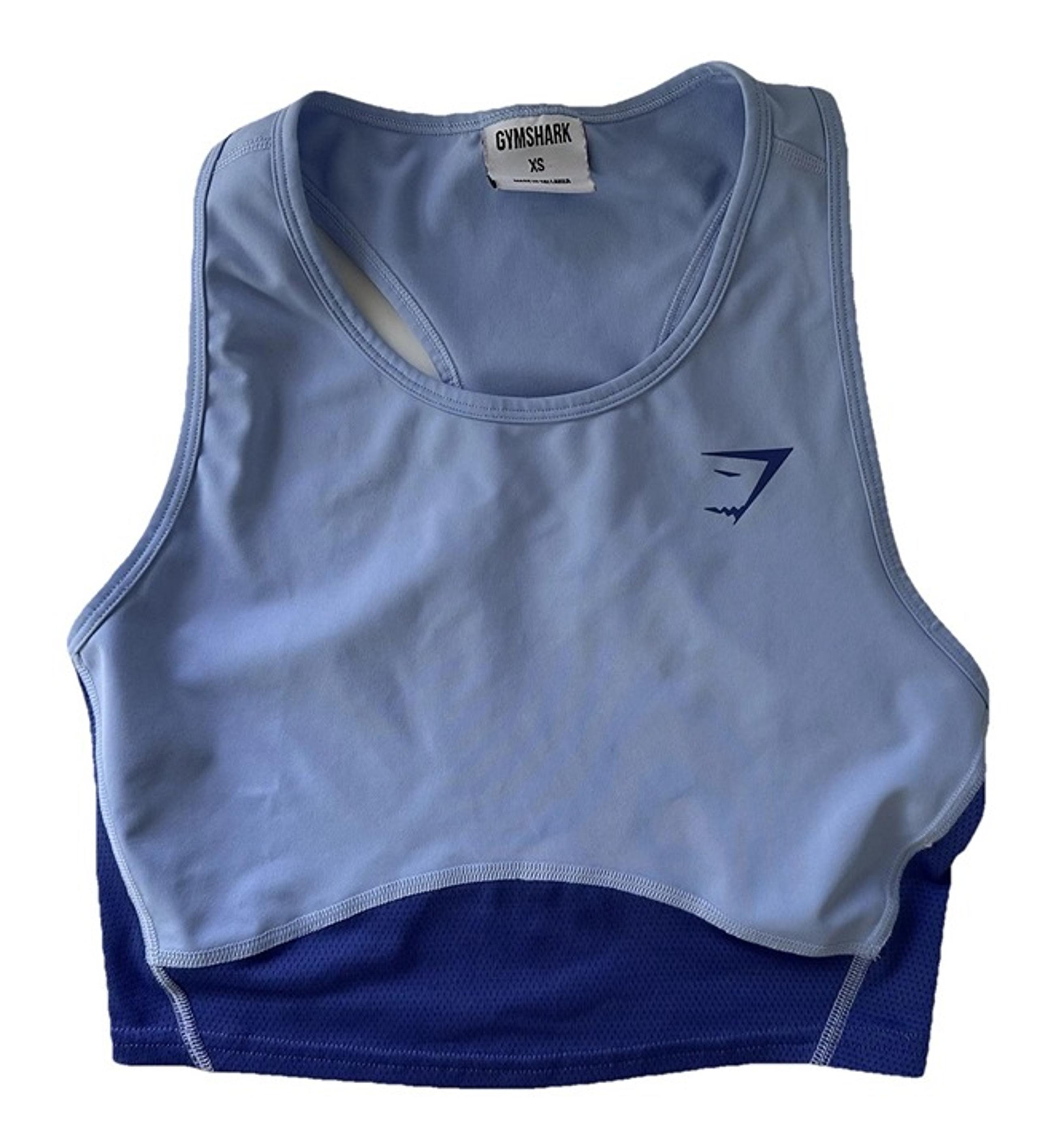 Gymshark Pulse Crop Tank Size Small - Two Tone Light Blue Bright Blue Sports Bra