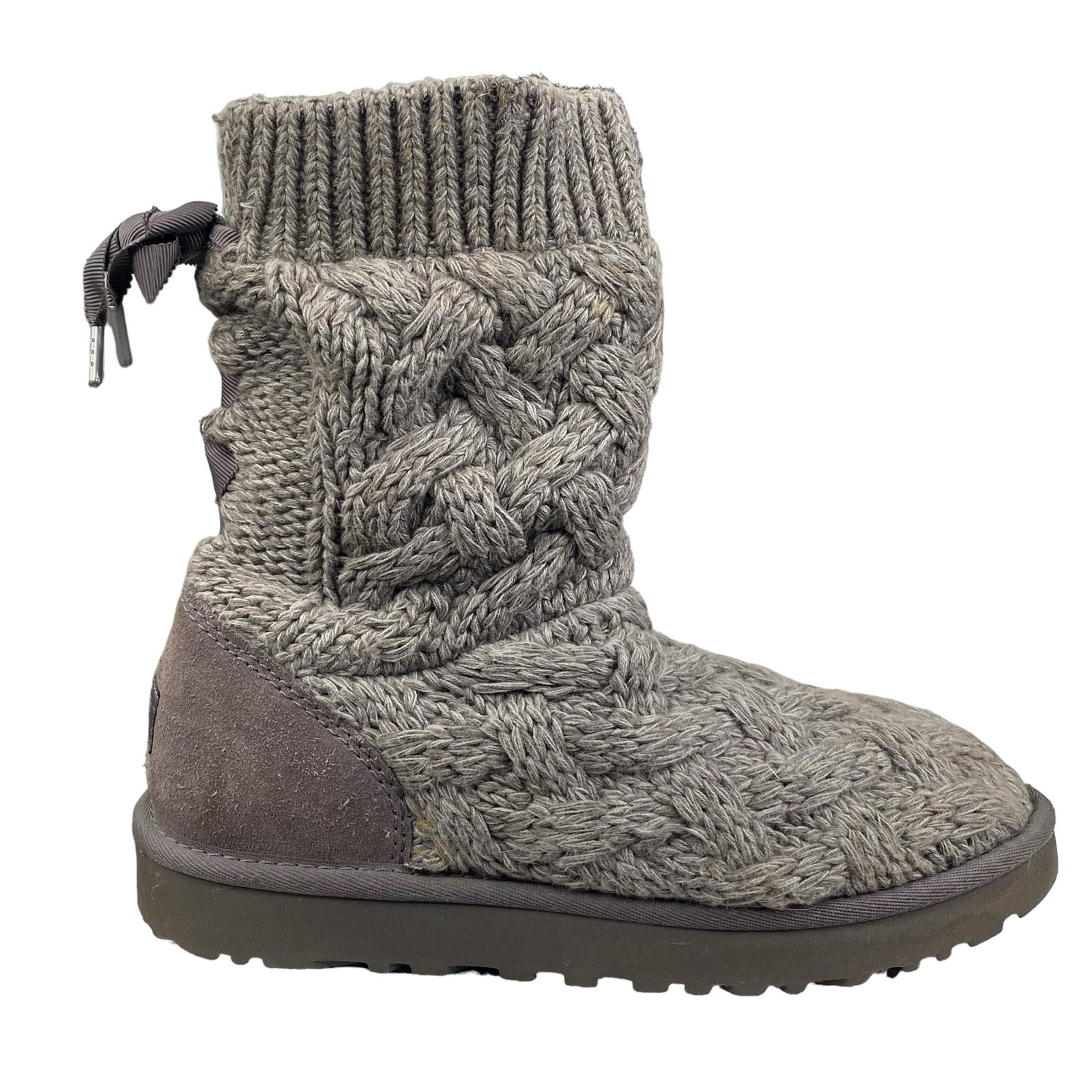 UGG Women’s Isla Grey Knit Slouchy Winter Boot Size US 7