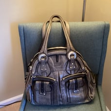Lockheart Grey Leather Shoulder Bag