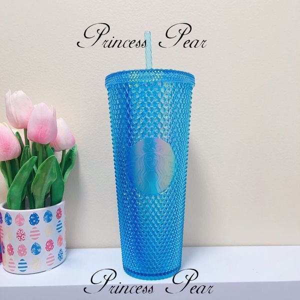 Starbucks Baby Blue Bling Studded 24 oz