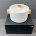 Aava Nordic Serving Bowl with Wooden Knobs & Lid Large White Ceramic New in Box