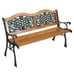 New 49 Garden Bench Outdoor Patio Park Furniture Hardwood Slats Cast Iron Frame