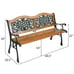 New 49 Garden Bench Outdoor Patio Park Furniture Hardwood Slats Cast Iron Frame