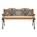 New 49 Garden Bench Outdoor Patio Park Furniture Hardwood Slats Cast Iron Frame