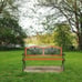New 49 Garden Bench Outdoor Patio Park Furniture Hardwood Slats Cast Iron Frame
