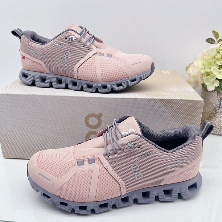 ON Cloud 5 Waterproof Running Shoes Rose/ Fossil Pink Womens Size US 7