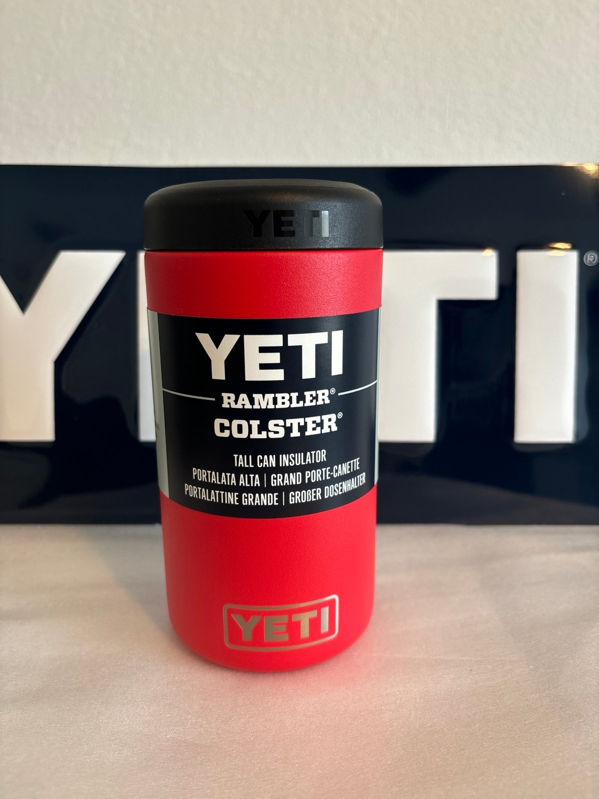 Yeti 16oz tall can colster Rescue Red