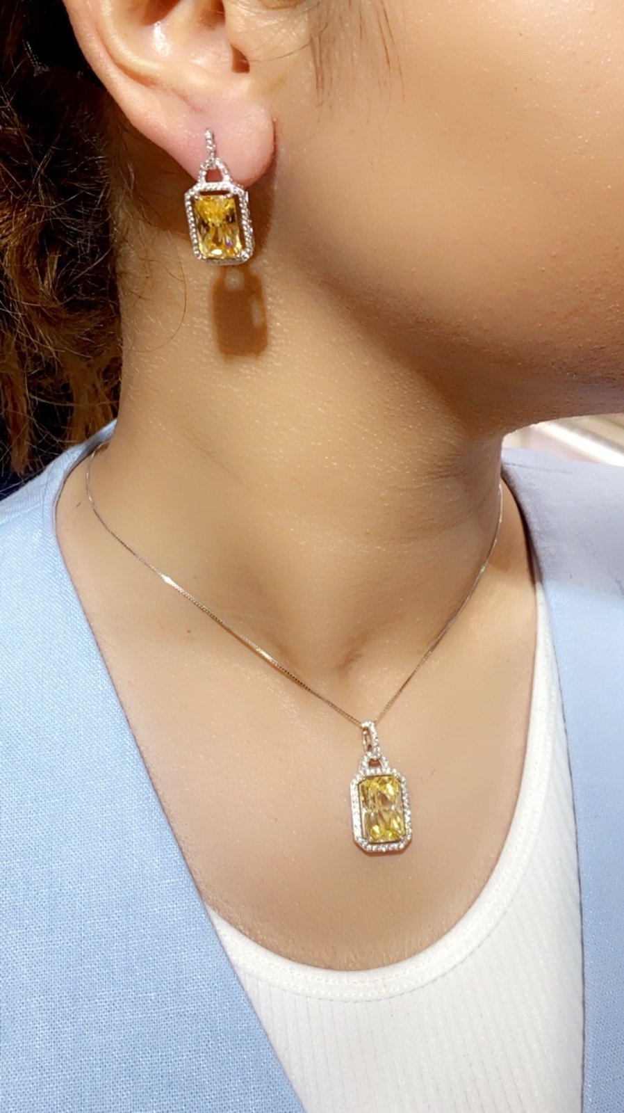Citrine set 925 sterling silver