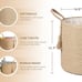 Tall Wicker Laundry Basket Woven Storage Decorative Natural Rope 15 Wx17.7 L