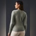 By Anthropologie Ribbed Henley Top in Sage Green Size L