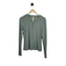 By Anthropologie Ribbed Henley Top in Sage Green Size L