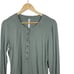 By Anthropologie Ribbed Henley Top in Sage Green Size L