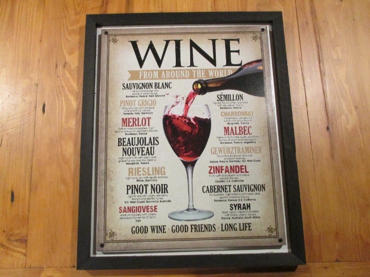 Wine Types Decor Wall Hanging