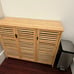 NEW Kitchen Cupboard with 3 Louvered Doors Natural Bamboo