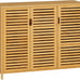NEW Kitchen Cupboard with 3 Louvered Doors Natural Bamboo