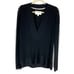 Brochu Walker Landers Sweater Top Black Deep Vee Pullover Long Sleeve Sz S