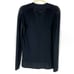 Brochu Walker Landers Sweater Top Black Deep Vee Pullover Long Sleeve Sz S