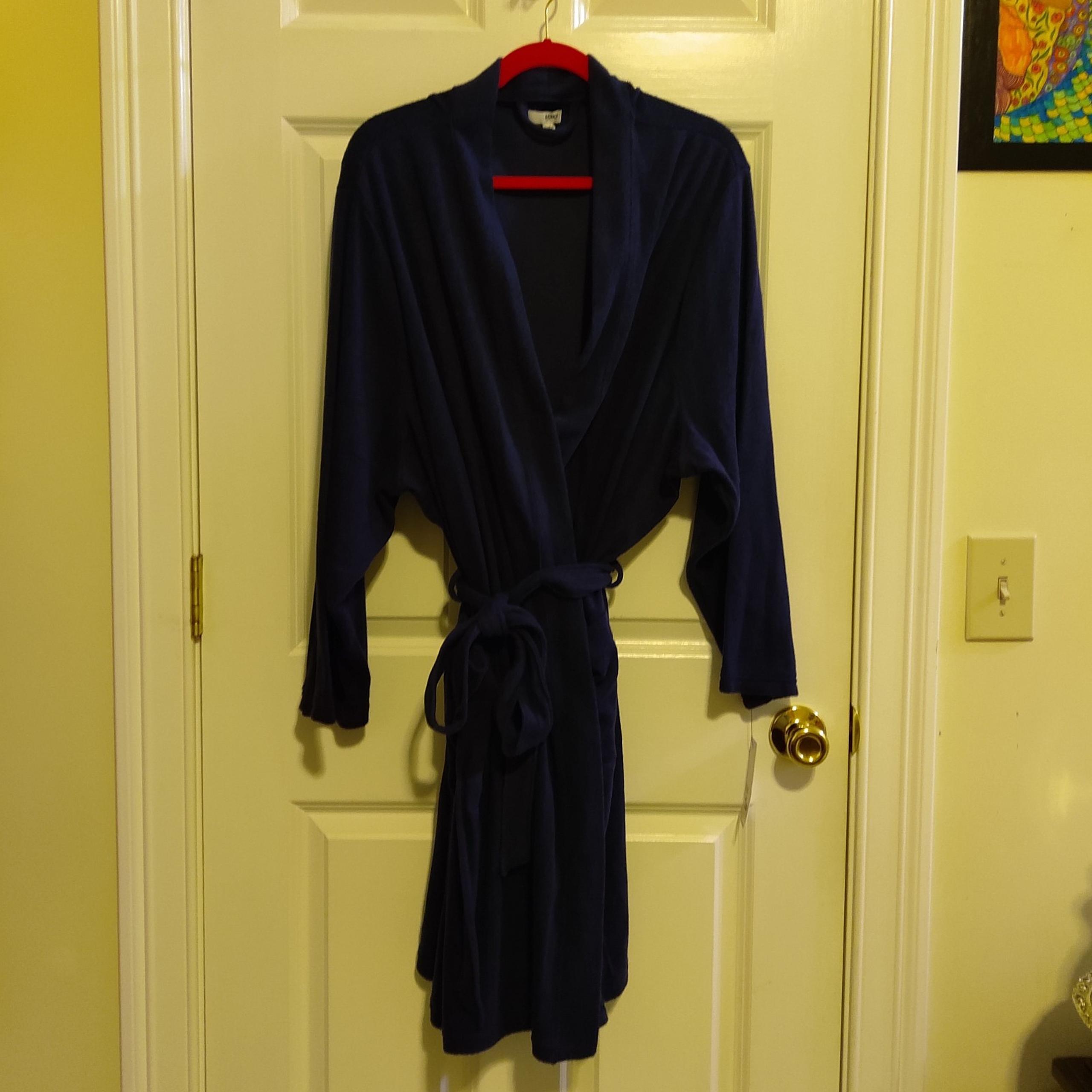 Women's Navy Microfiber Long Sleeve Short Robes/Cover. NEW Size 3X. Sonoma