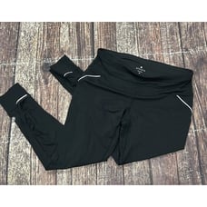 Athleta Women Black Relay Tight Running Athletic Workout Reflective Yoga Medium