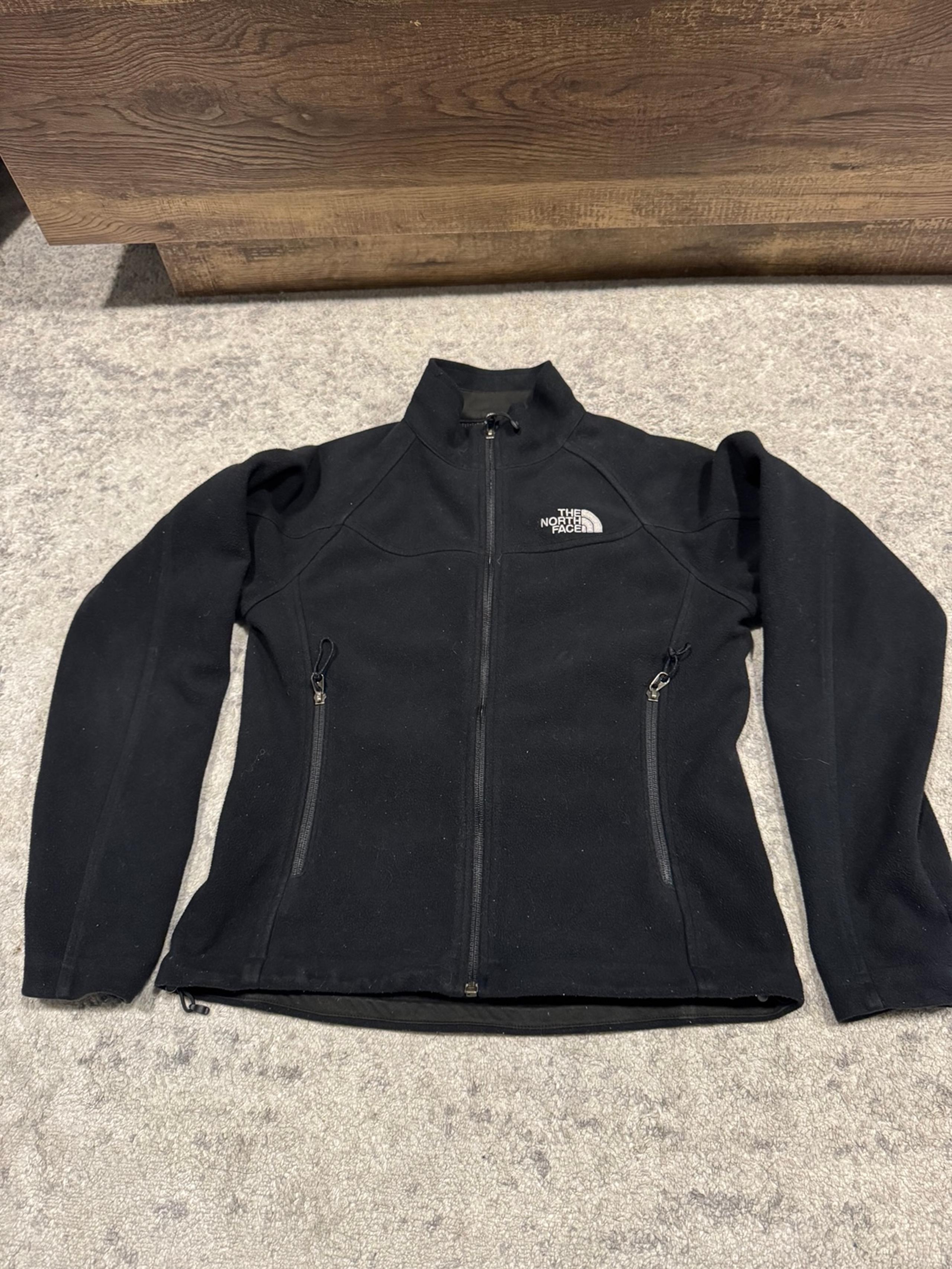 THE NORTH FACE Windwall Fleece Jacket Black Full Zip Up Corded Womens Size Small