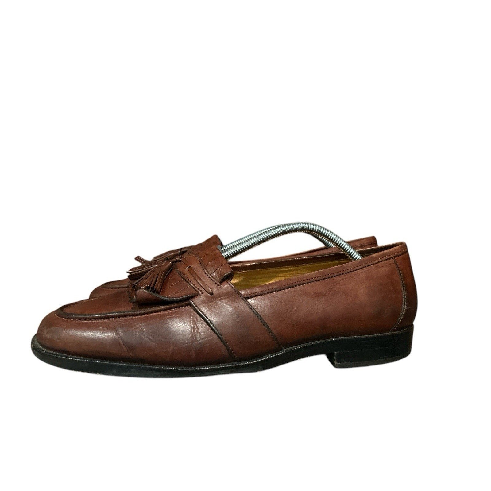 JOHNSTON & MURPHY Cellini Leather Kiltie Loafers w/Tassels Brown. 11.5