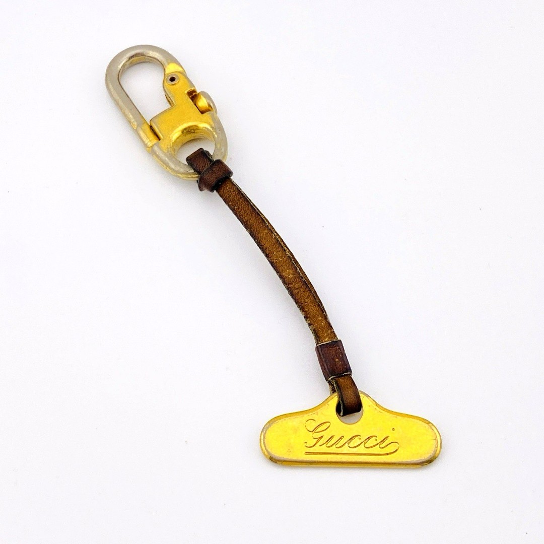 Vintage Gucci Logo Key Chain Heavy Wear 1970s Fully Functional Can Be Replated