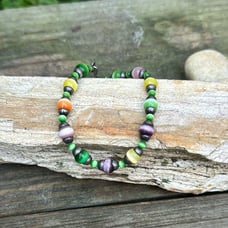 Mexican Beaded Sterling Silver Bracelet