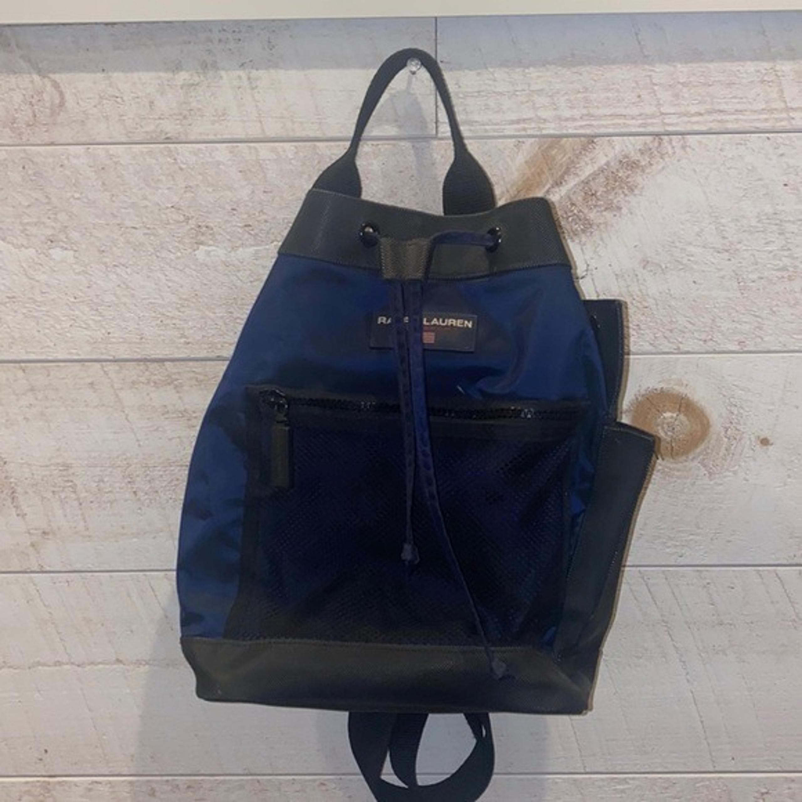 RALPH LAUREN POLO SPORT Navy Blue One Strap Bucket Bag