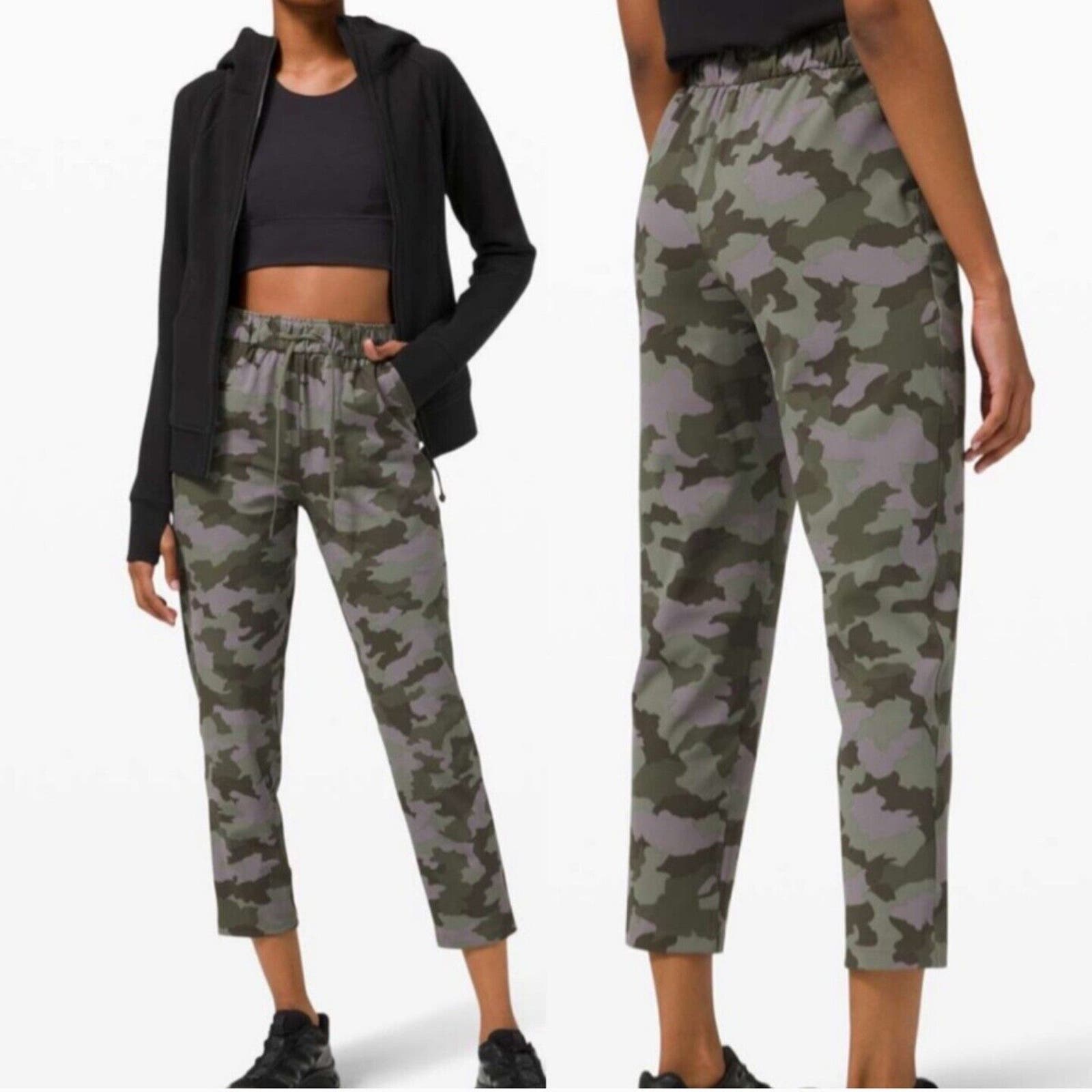 Lululemon Keep Moving Pant 7/8 High-Rise Camo Dusky Lavender Size 8