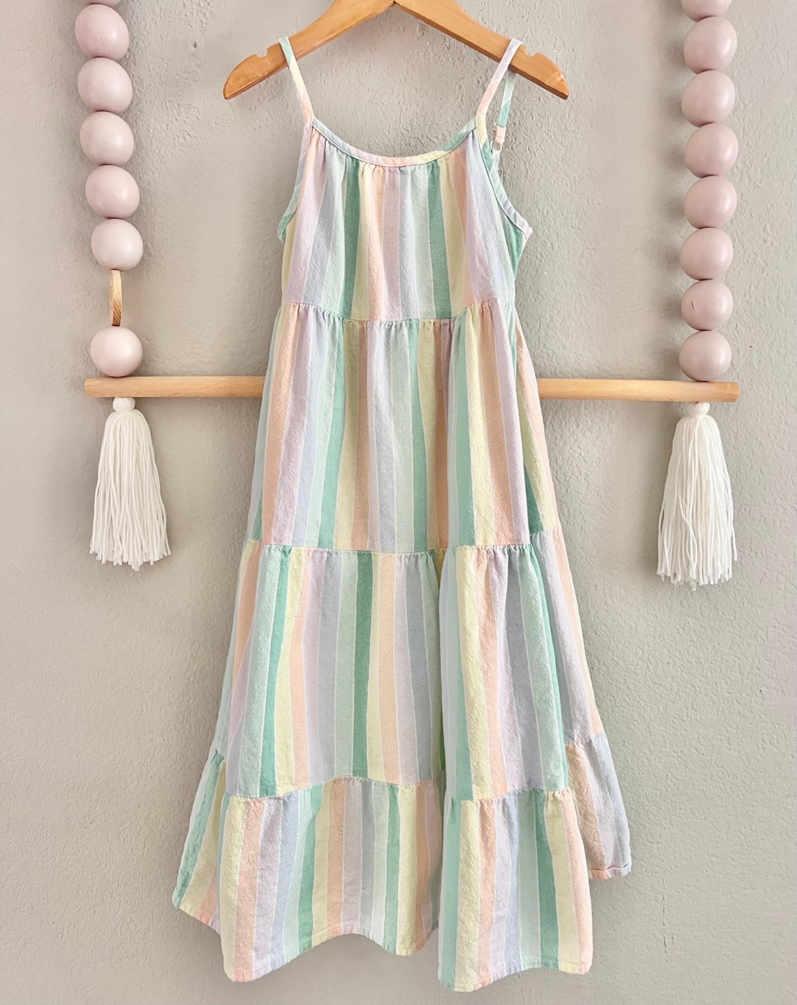 C&J Pastel Striped Maxi Dress