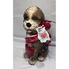 Blue Sky Clayworks Lovey Doodle Valentines Kisses Labradoodle Dog Figurine New