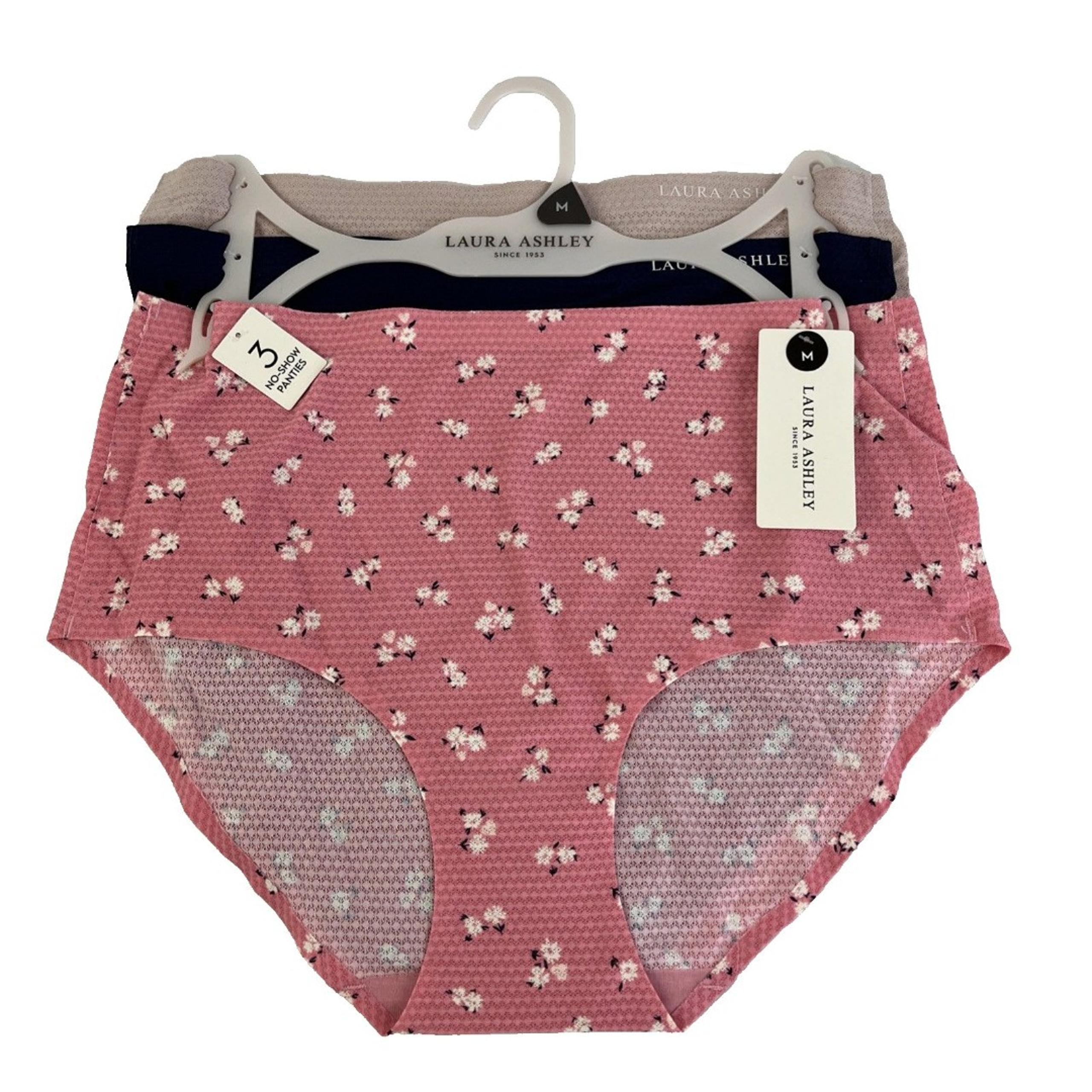 New Women’s Laura Ashley 3 Pack No Show Panties Sz M NWT