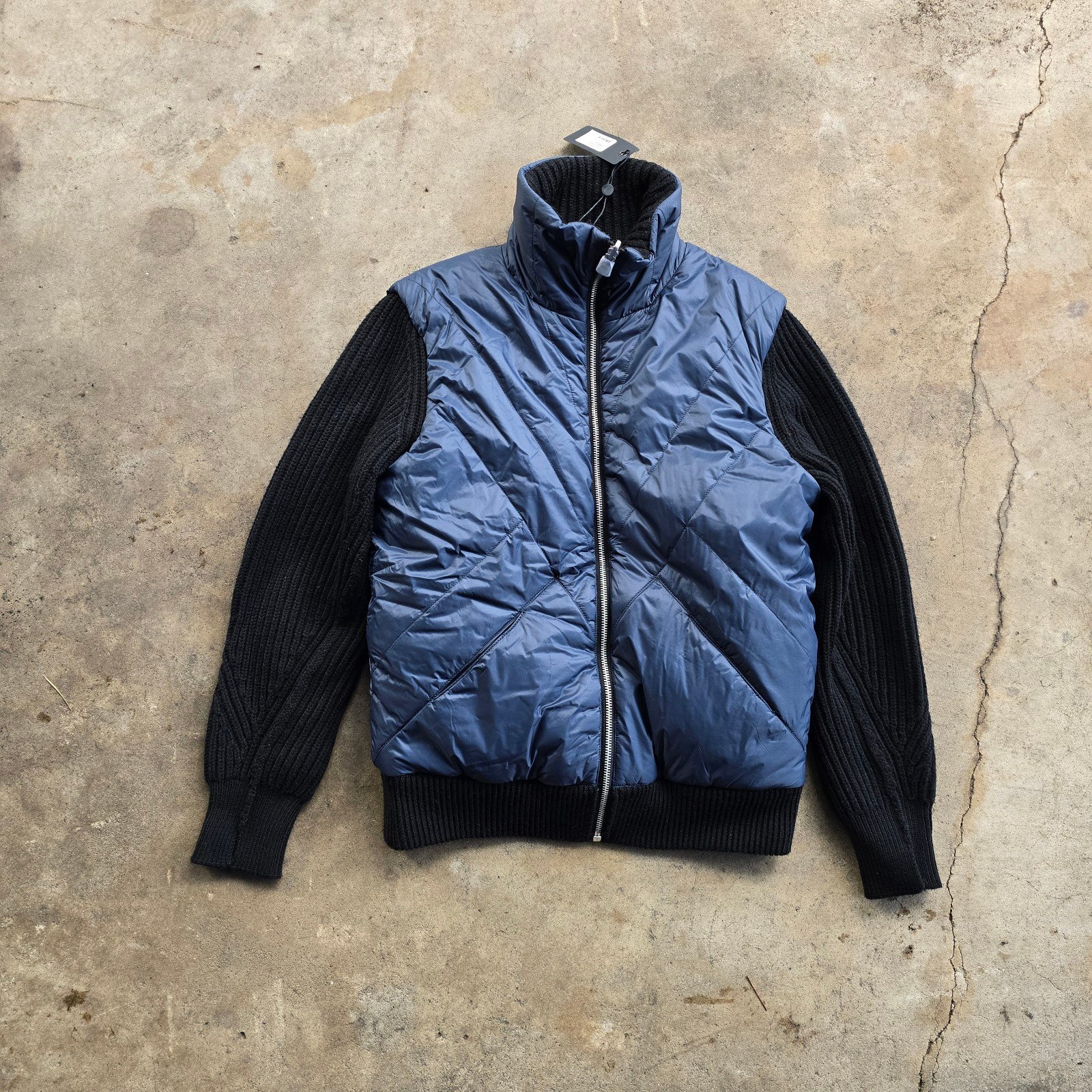 NEW Rag & Bone Mikaela Mix Media Jacket in Navy/Black Puffer Reversible S