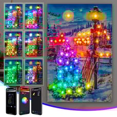 Christmas Wall Light Canvas Picture With LED Lights Outdoor Indoor Decor 20 x28