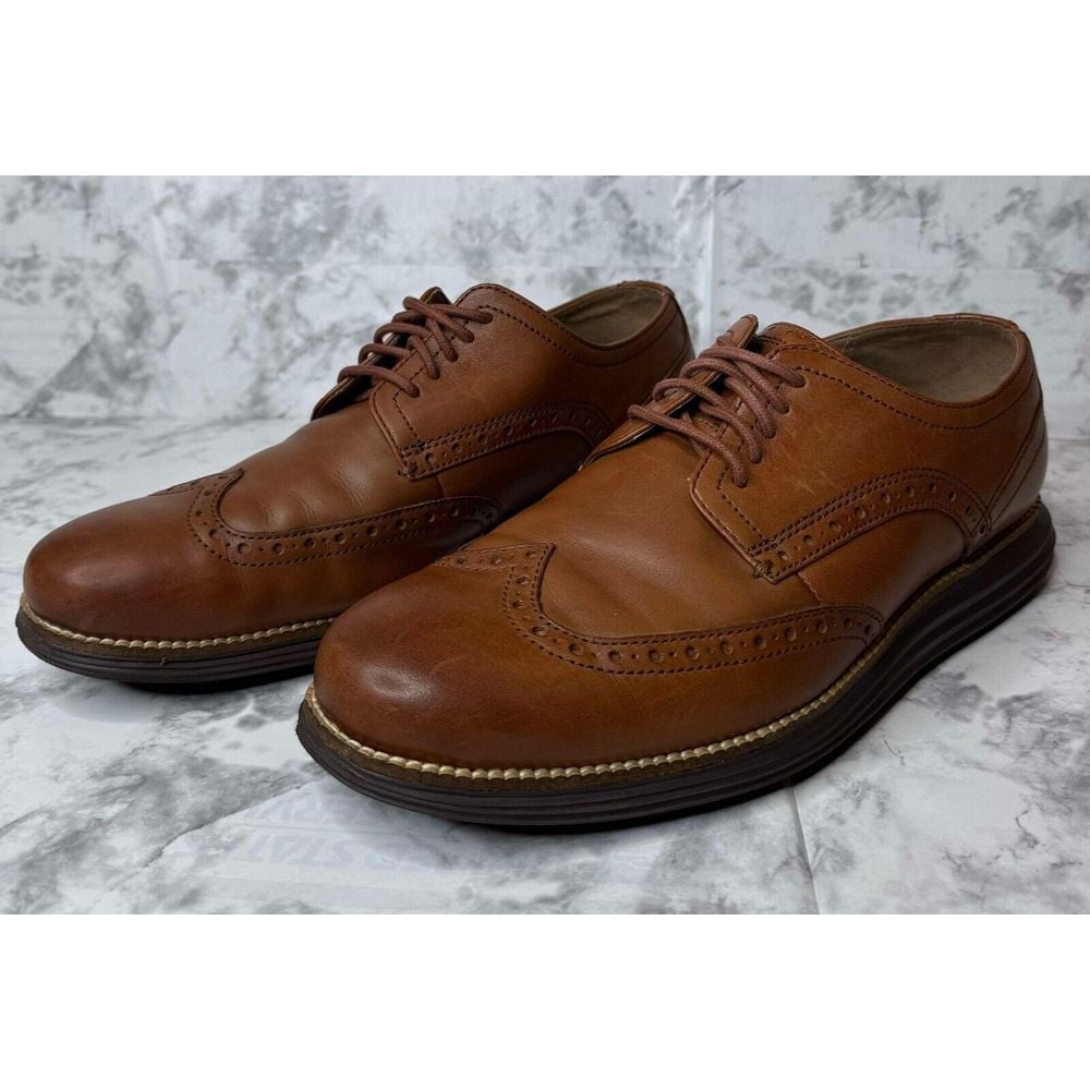 Cole Haan Original Grand Brown Leather Casual Wingtip Oxford Dress Shoes 8.5W