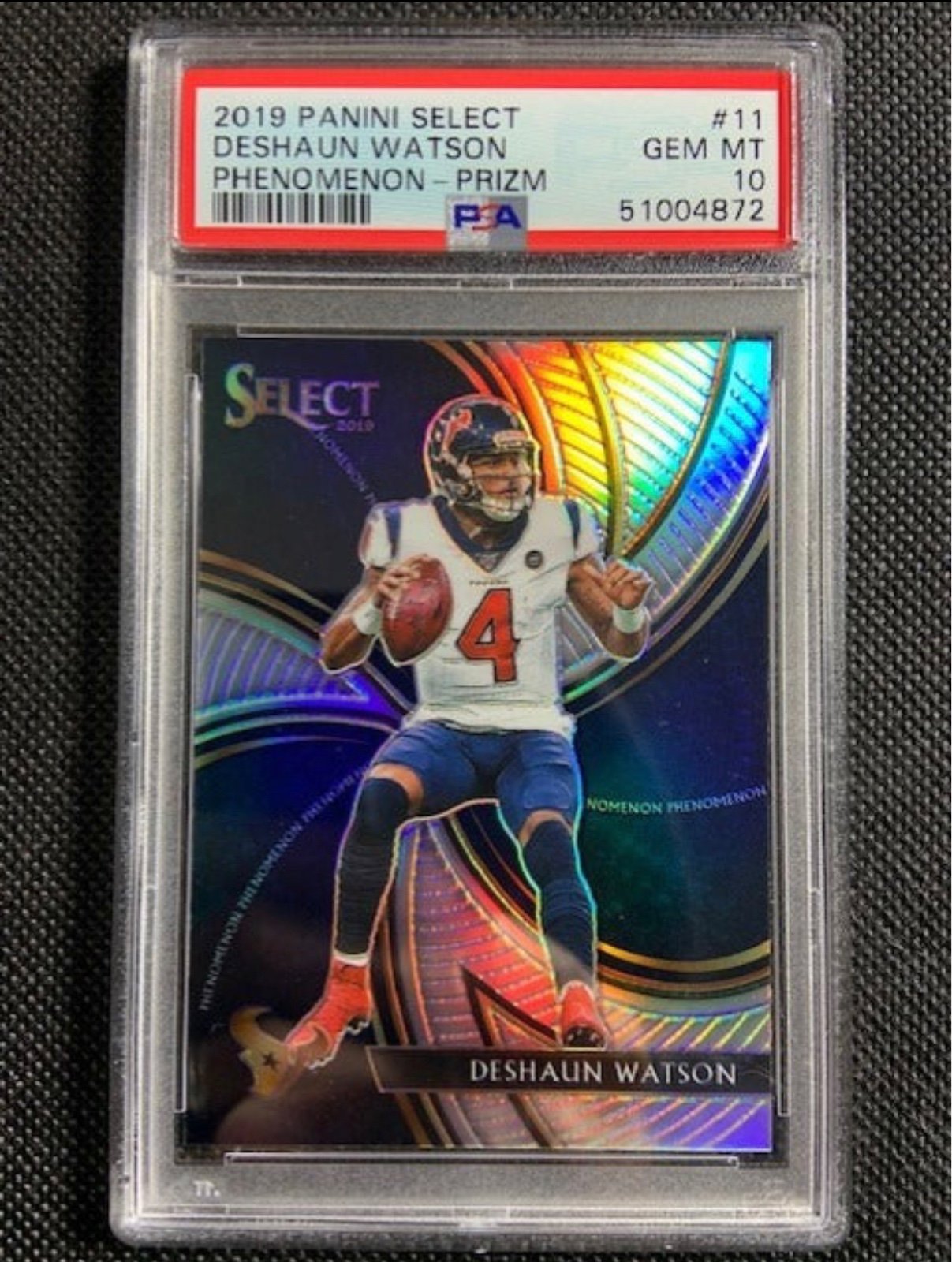 2019 Select Prizm Phenomenon #11 Deshaun Watson PSA 10 Gem Mint Houston Texans P