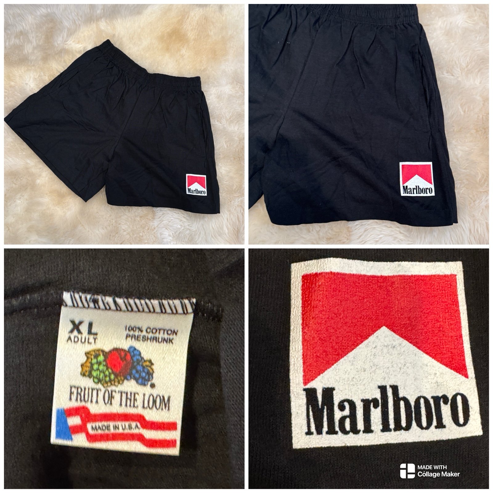 Vtg DeadStock 90s Marlboro Cigarettes Cotton Shorts 2 sizes avail L and XL