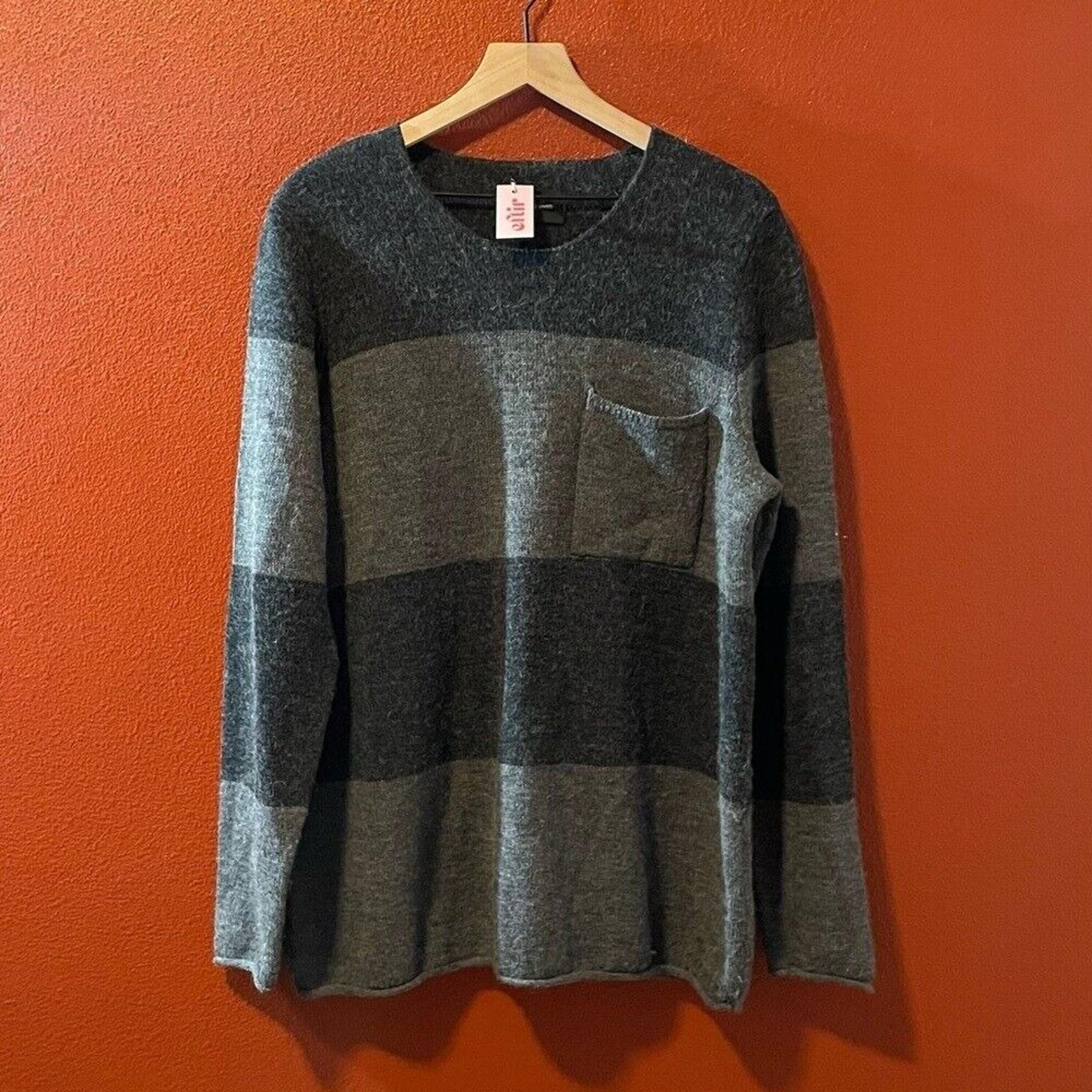 Samsoe Samsoe Women's Skeleton O-Neck Alpaca Wool Blend Slouchy Striped Sweater